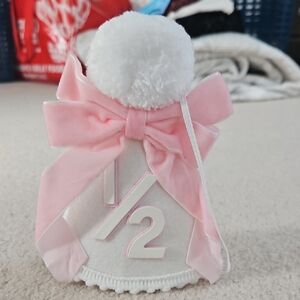 Pink and White Half Birthday Hat